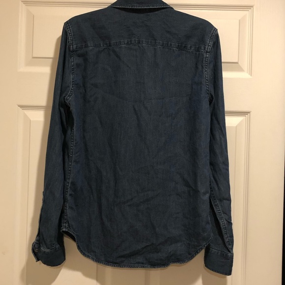 GAP denim snap front long sleeve collared shirt - Picture 5 of 6